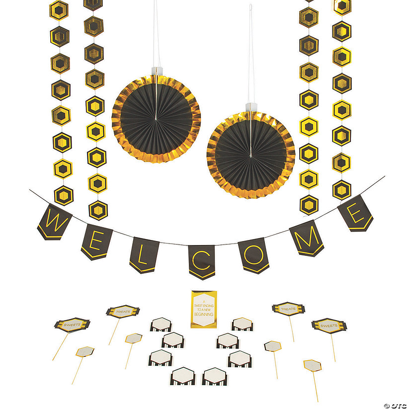 Black &amp; Gold Treat Table Decorating Kit Image