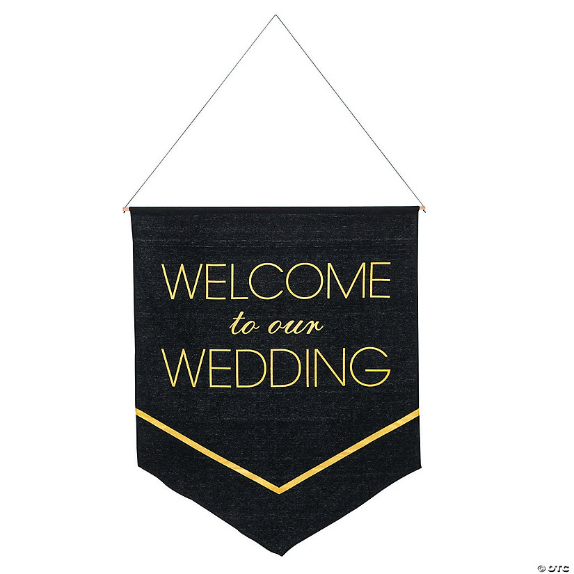 Black & Gold Wedding Banner Image