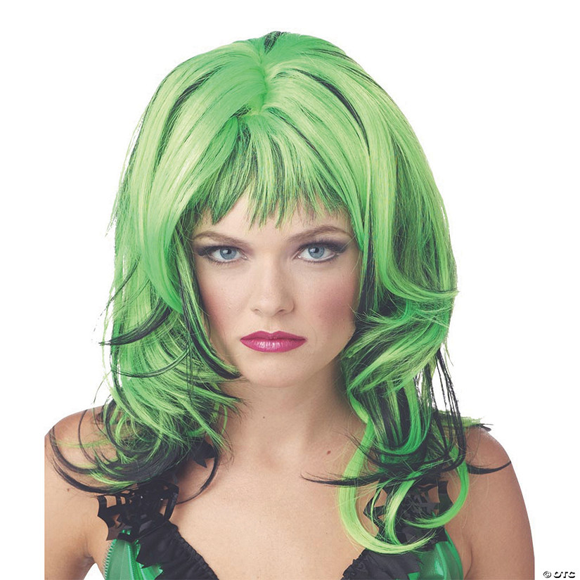 Black & Green Hard Rockin Witch Wig Image