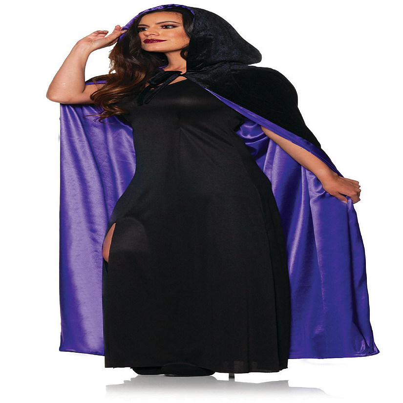 Black & Purple Adult Costume Cape  One Size Image