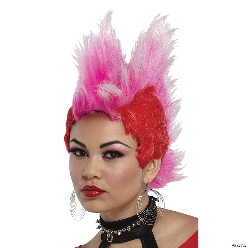 Black & Red Double Mohawk Wig Image