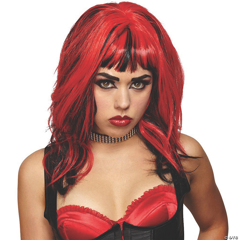 Black & Red Hard Rockin Witch Wig Image