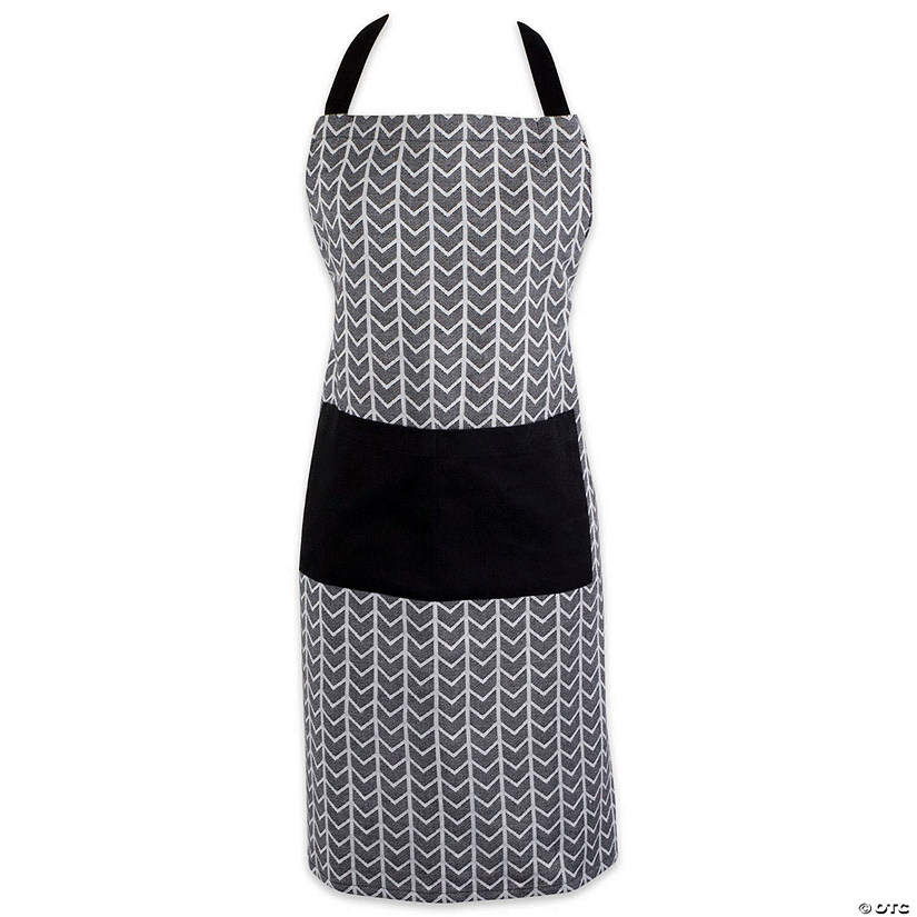 Black &amp; White Herringbone Chef Apron Image