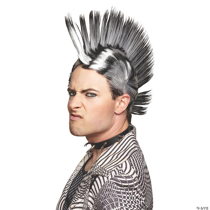 Black & White Mohawk Wig Image