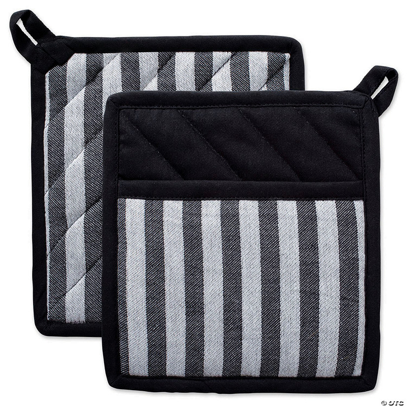 Black & White Stripe Potholder (Set Of 2) Image