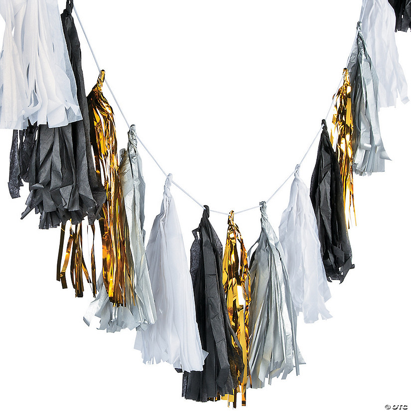 Black & White Tassel Garland Oriental Trading