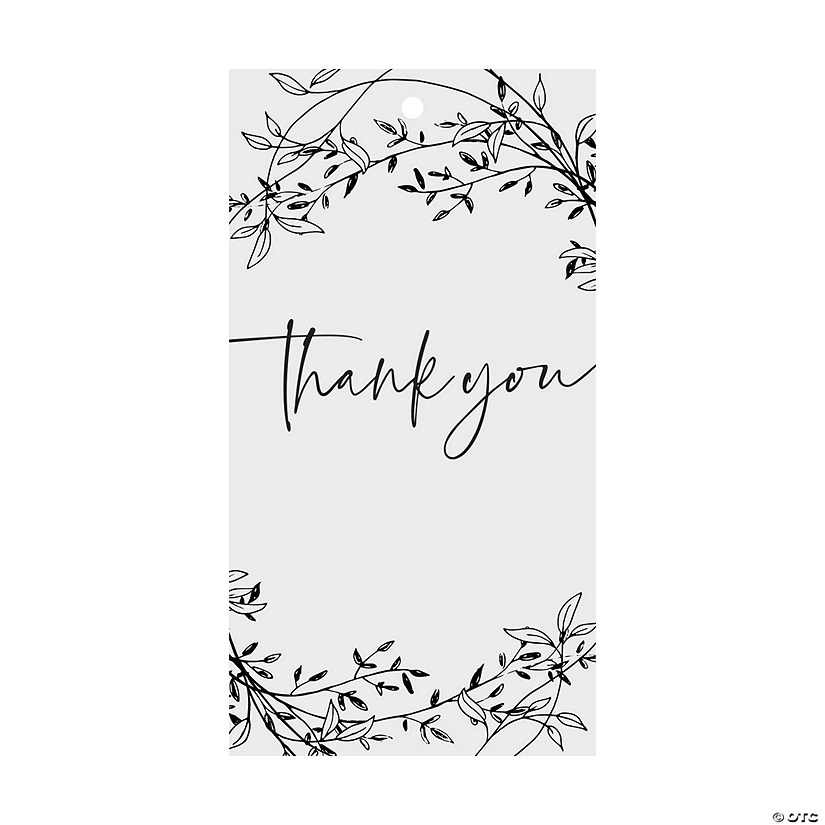 Black White Thank You Gift Tags 24 Pc Oriental Trading