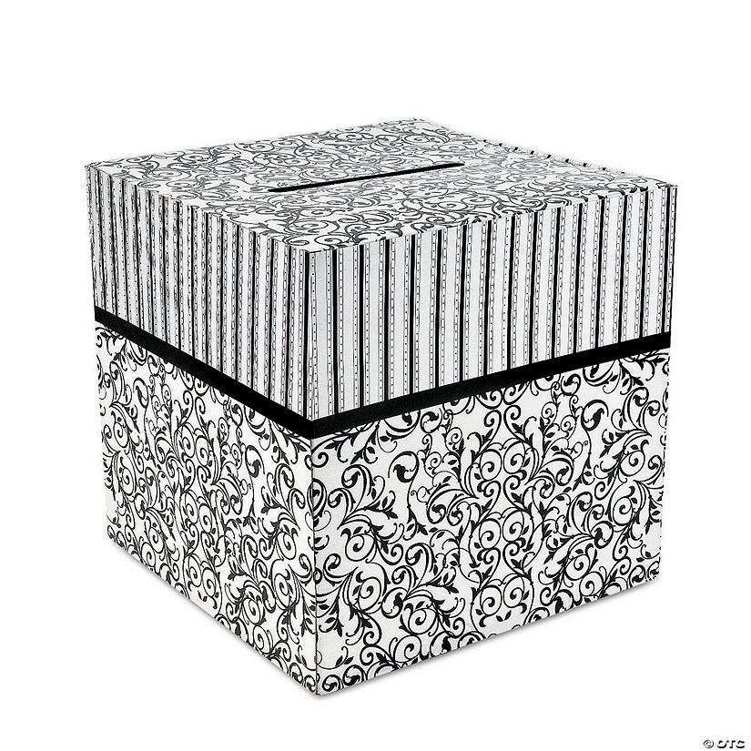 Black &amp; White Wedding Card Box Image
