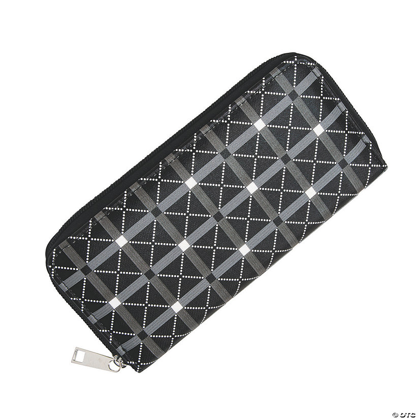Black & White Zippered Wallets - 6 Pc. Image
