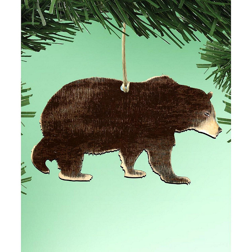 Black Bear Wooden Ornament Image