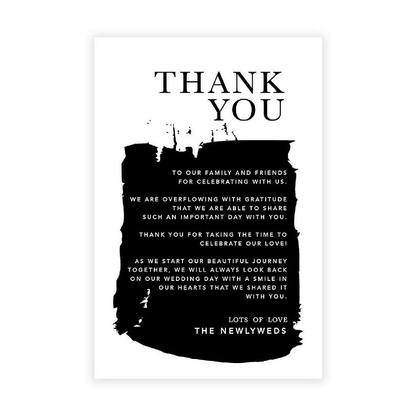 Black Brushstroke TY Card 4x6IN 56PC Image