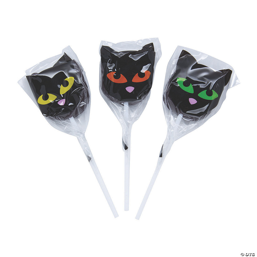 Black Cat Character Lollipops - 12 Pc. Image