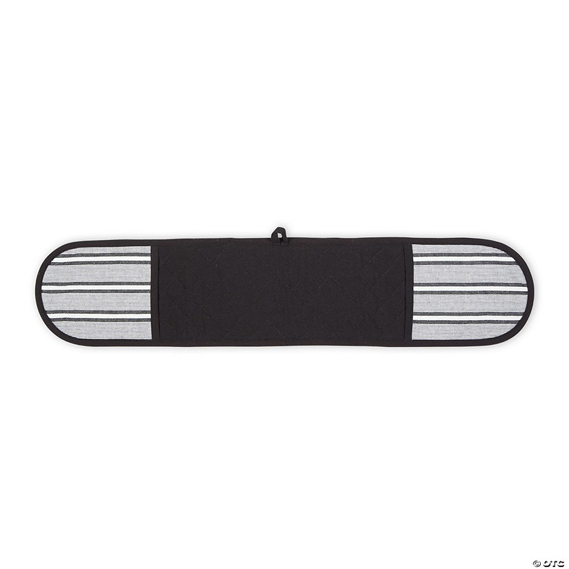 Black Chef Stripe Double Oven Mitt Image