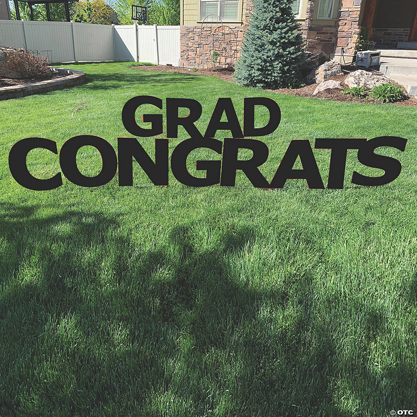Black Congrats Grad Letters Yard Sign Image