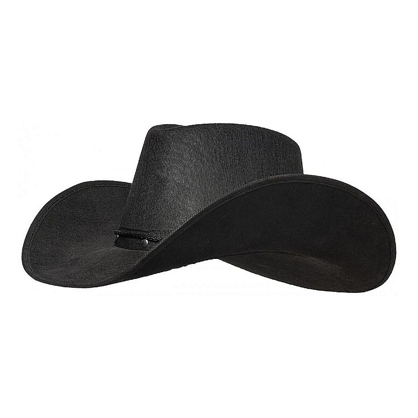Black Cowboy Hat with Metal Stud Rim Adult Costume Accessory Image