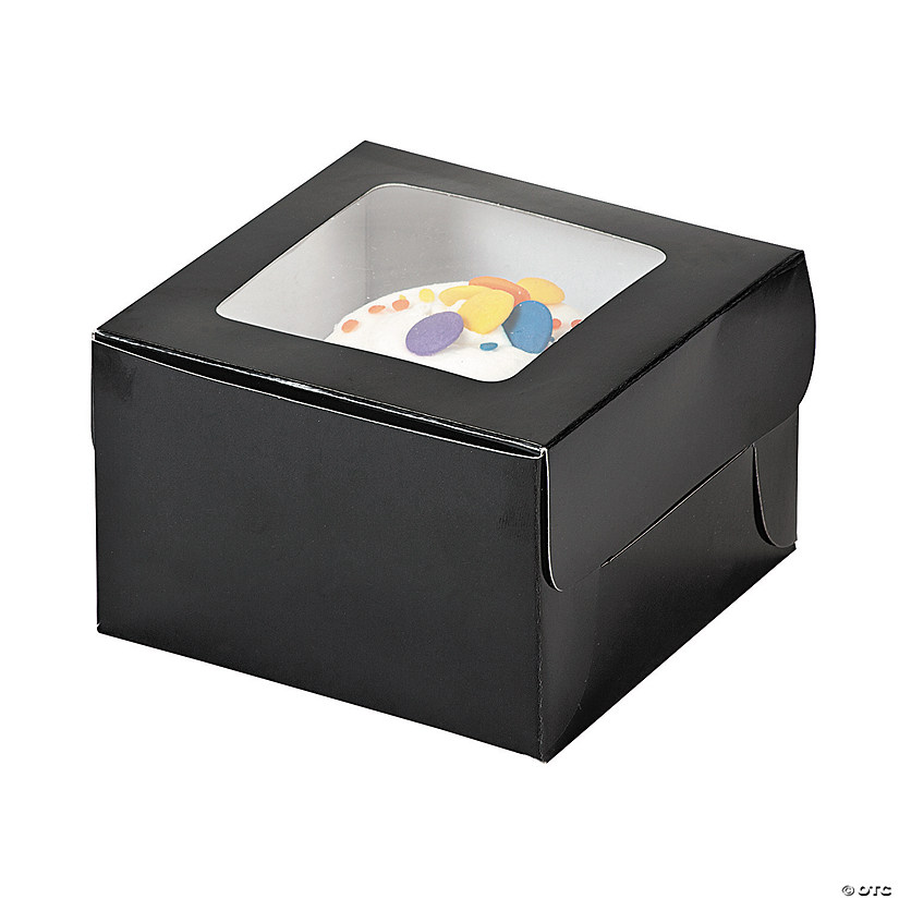 Black Cupcake Boxes - 12 Pc. Image