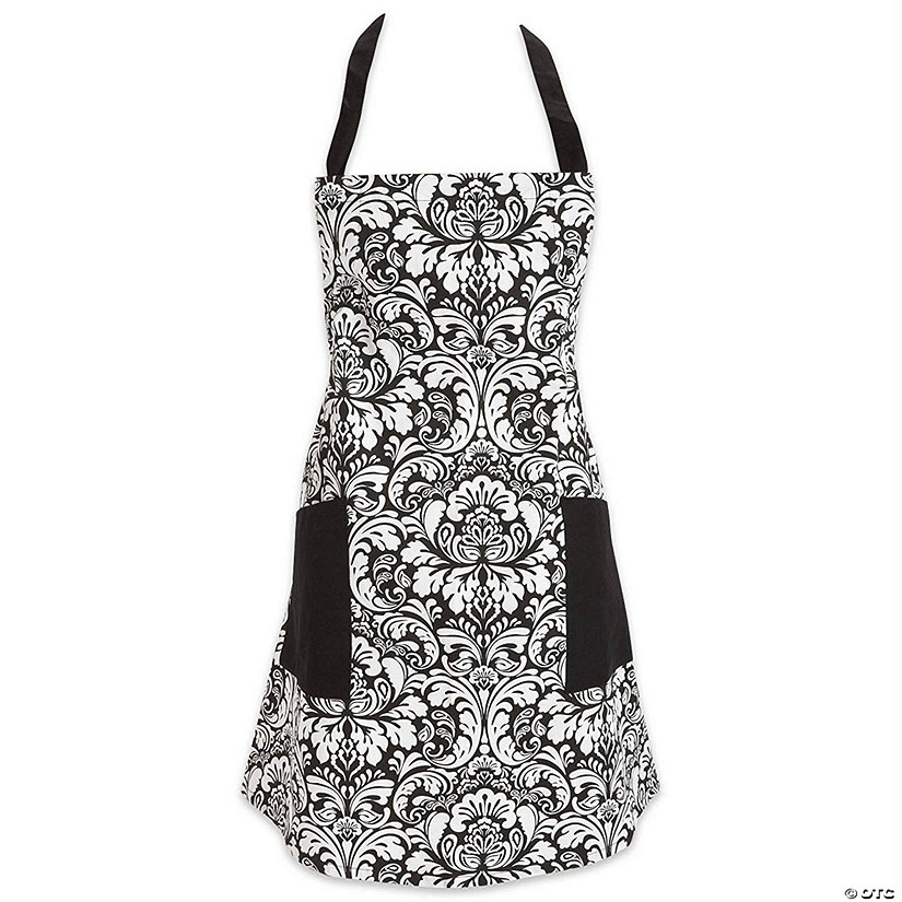 Black Damask Apron Image