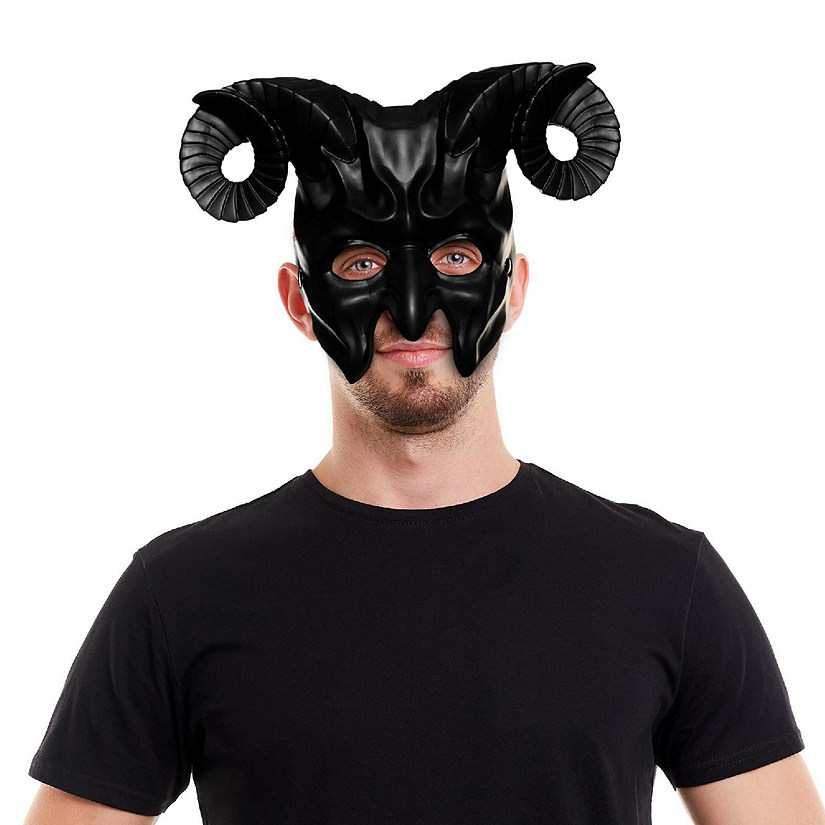 Black Devil Foam Adult Costume Half Mask Image