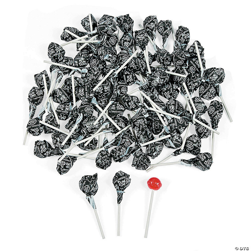 Black Dum Dums<sup>&#174; </sup>Solid Color Lollipops - 75 Pc. Image