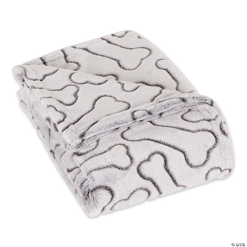 Black Embossed Bone Print Pet Blanket Image