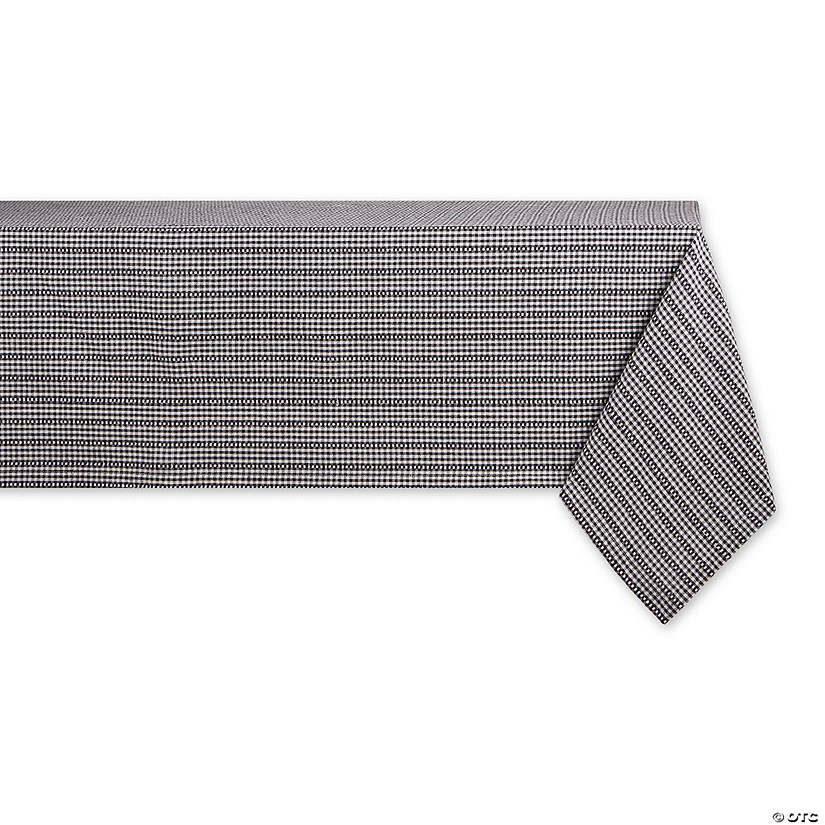 Black Farmhouse Gingham Tablecloth 52X52 Image