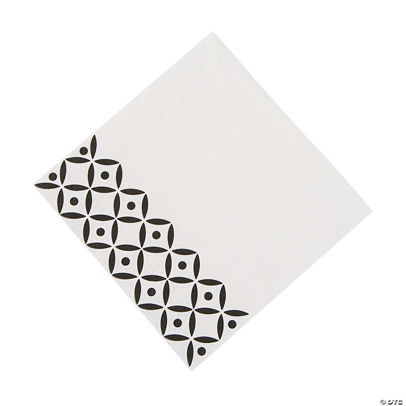 Black Geometric Luncheon Paper Napkins - 16 Pc. Image