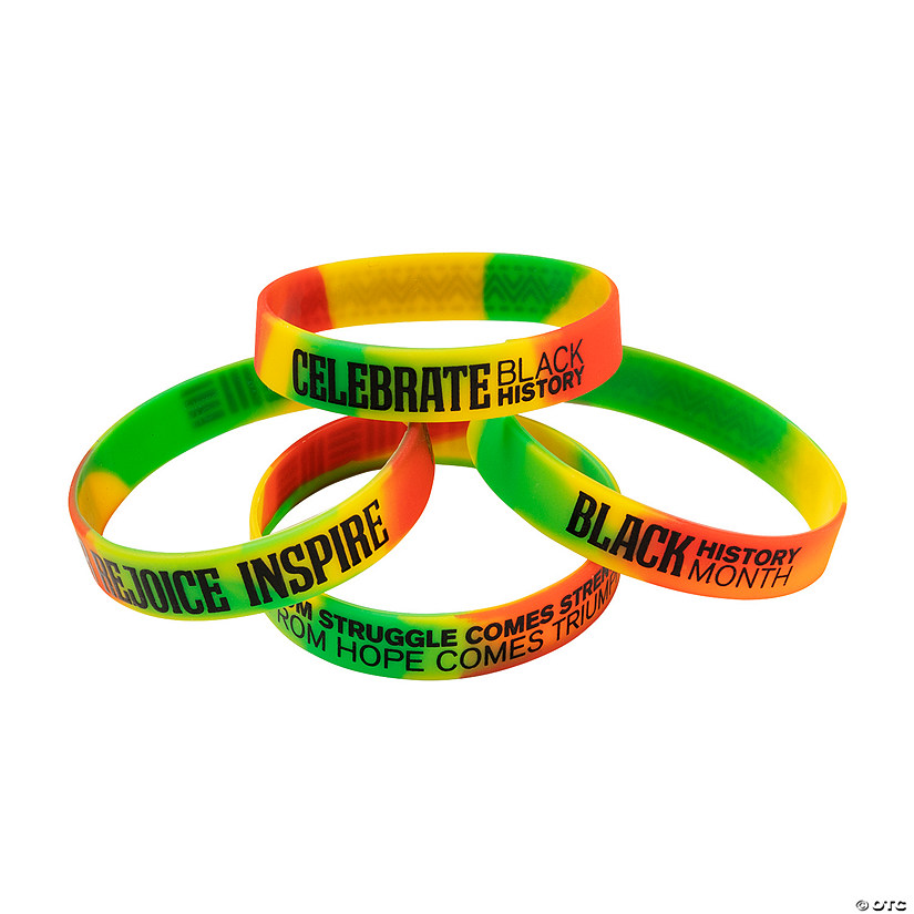 Black History Month Bracelets - 24 Pc. Image