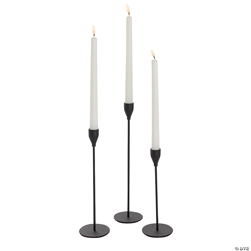 Black Holders with Taper Candles Kit 24 Pc.