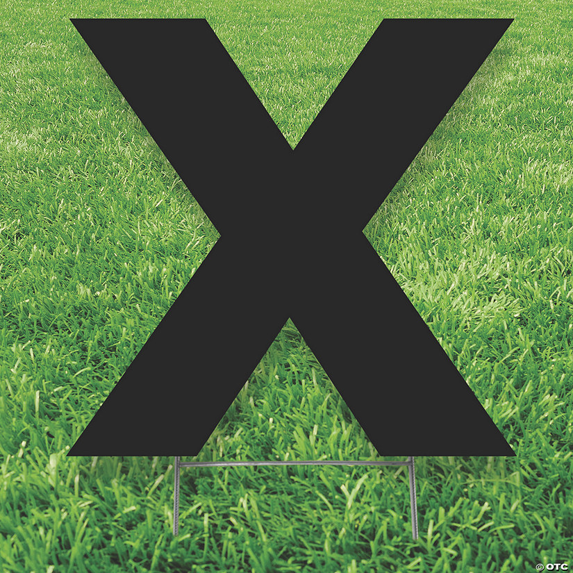 Black Letter X Yard Sign Oriental Trading