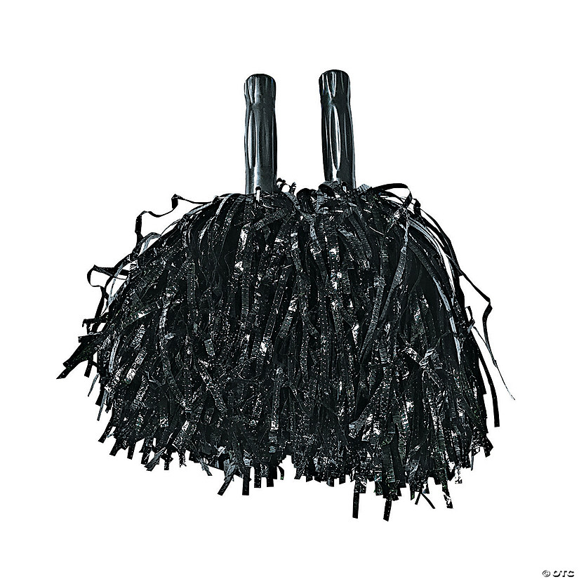 Black Metallic PomPoms 12 Pc. Oriental Trading
