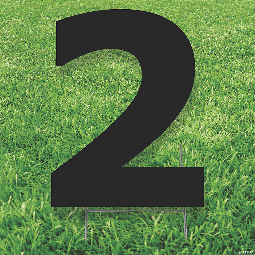 Black Number 2 Yard Sign Image