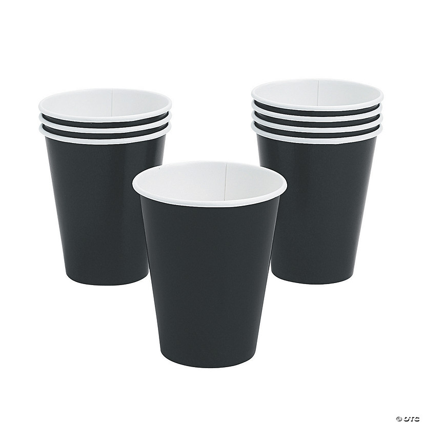 black paper cups