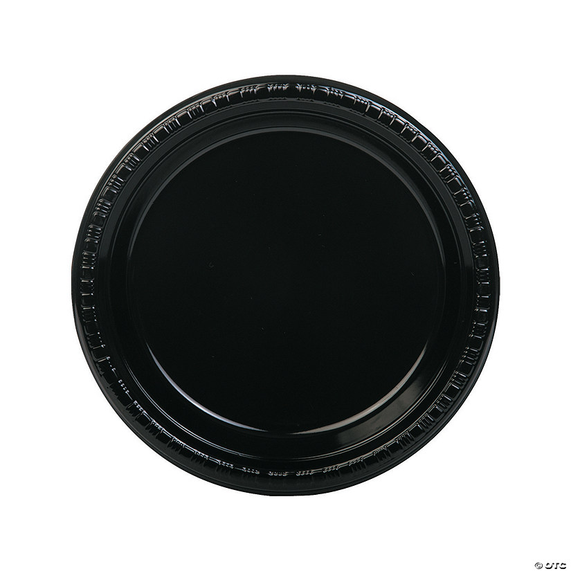 Black Plastic Dinner Plates - 20 Ct. Image