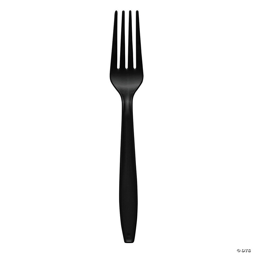 Black Plastic Disposable Forks (1000 Forks) Image