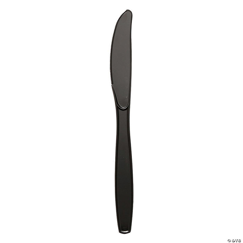 Black Plastic Disposable Knives (1000 Knives) Image