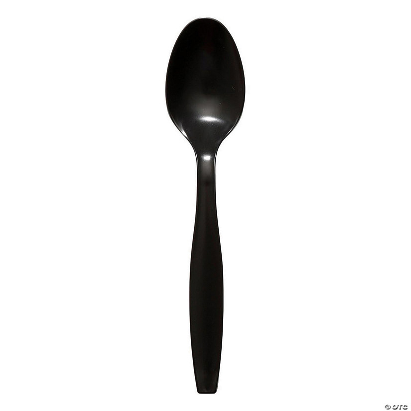 Black Plastic Disposable Spoons (1000 Spoons) Image