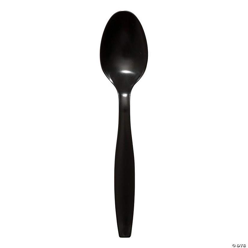 Black Plastic Disposable Spoons (600 Spoons) Oriental Trading