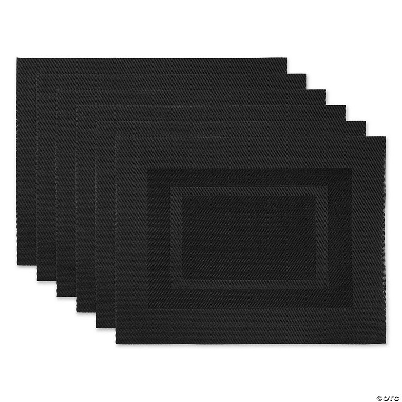 Black Pvc Doubleframe Placemat (Set Of 6) Image