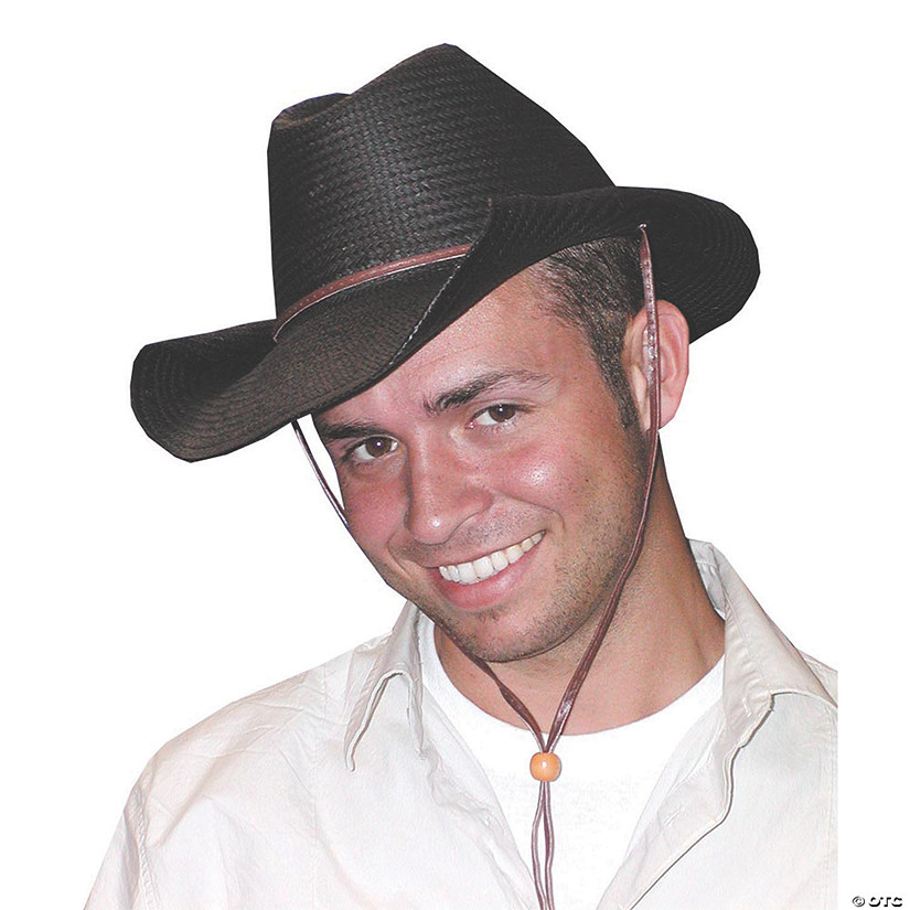 Black Rolled Cowboy Hat Image