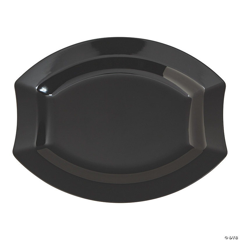 Black Royalty Premium Plastic Oval Dinner Plates Oriental Trading