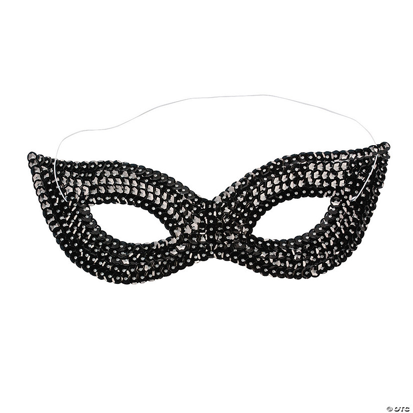 Black Sequin Masks- 12 Pc. Image