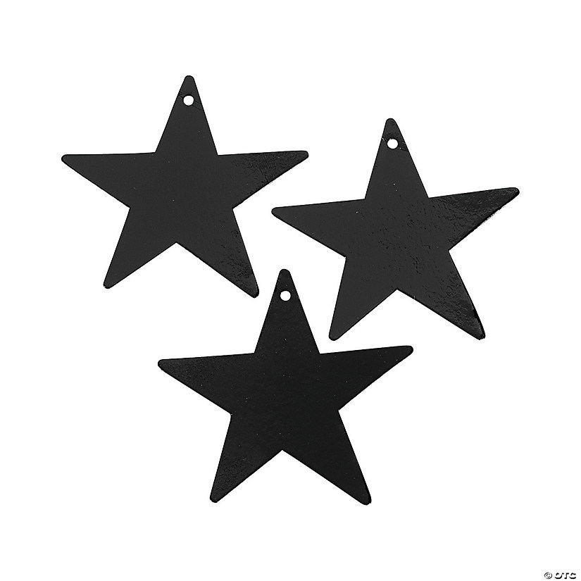 Black Small Metallic Stars - 12 Pc. Image