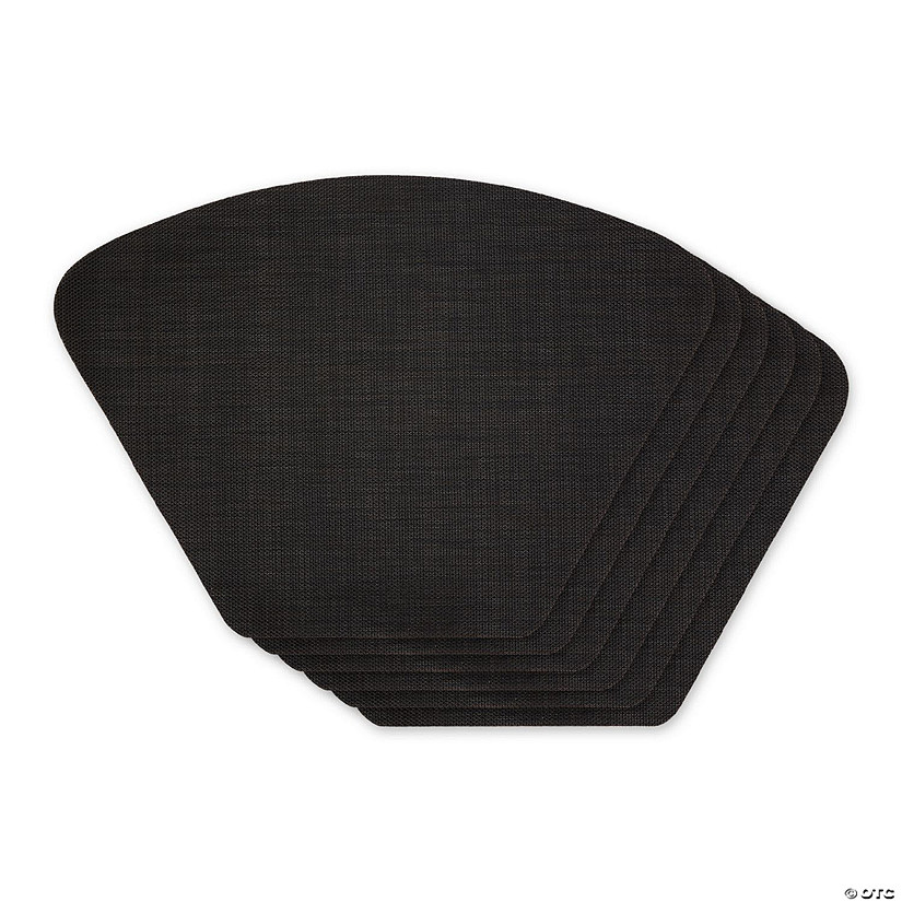 Black Solid Wedge Table Placemat (Set Of 6) Oriental Trading