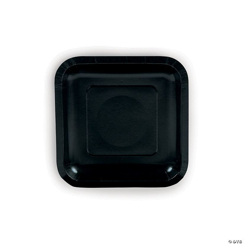 Black Square Paper Dessert Plates - 24 Ct. Image