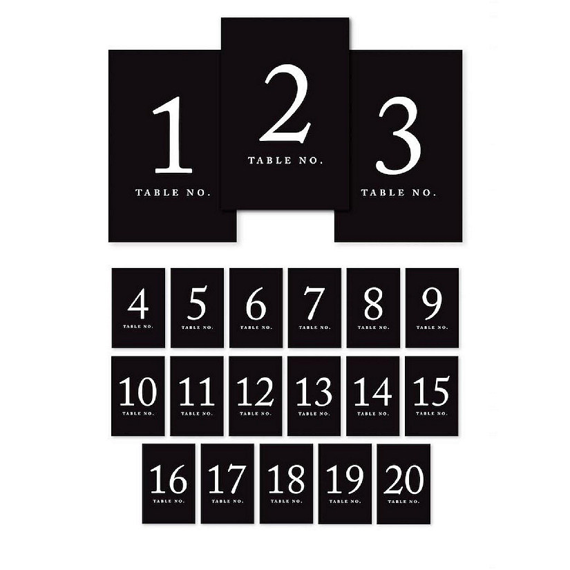 Black Table Numbers 1 20 4x6 Image