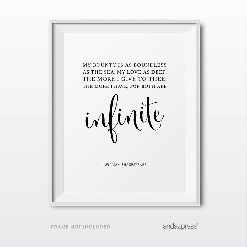 Black White Boundless Love Sign 8.5x11 Image