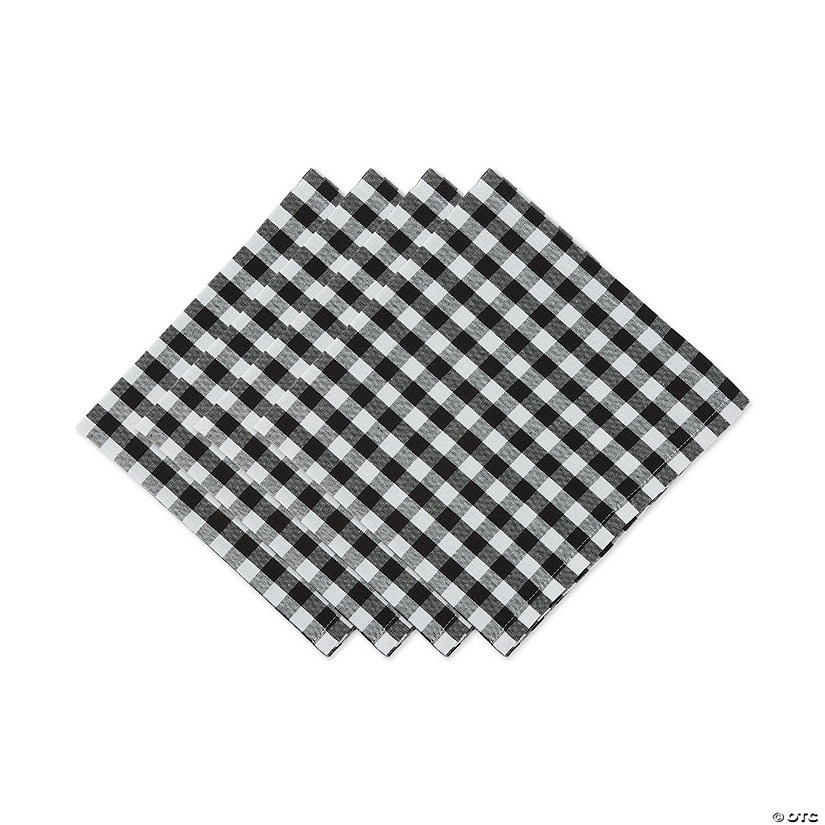 Black/White Gingham Napkin Set Image