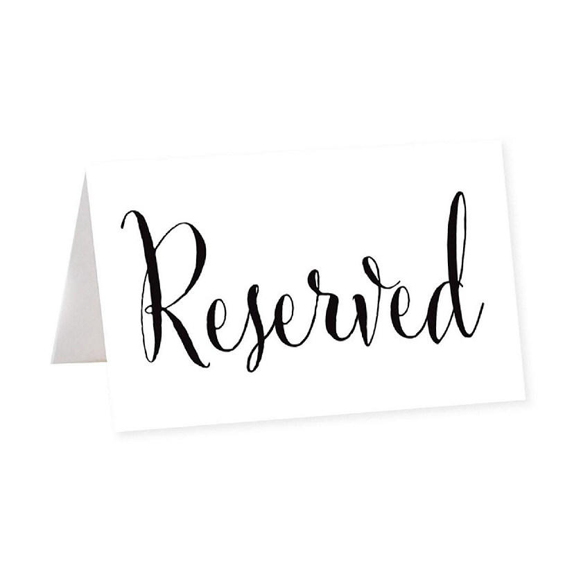 Black White Reserved Table Tent Cards Image