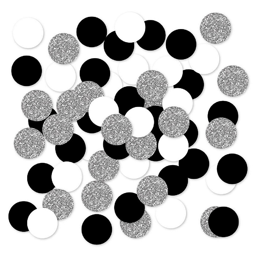 Black White Silver Confetti, 180-Pack Image