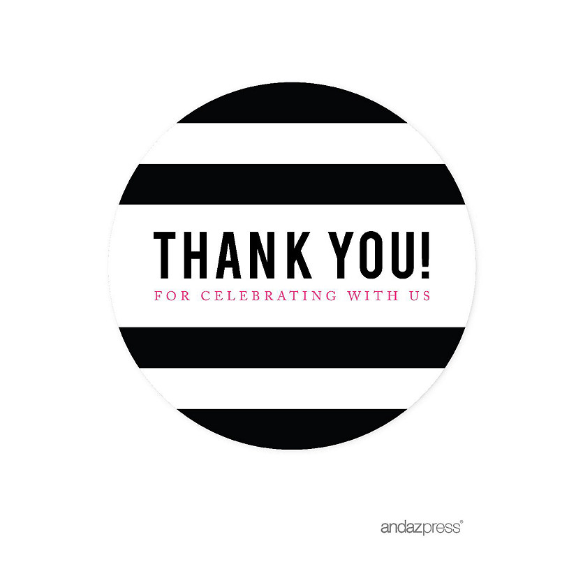 Black White Stripes Thank You 40-Pack Image